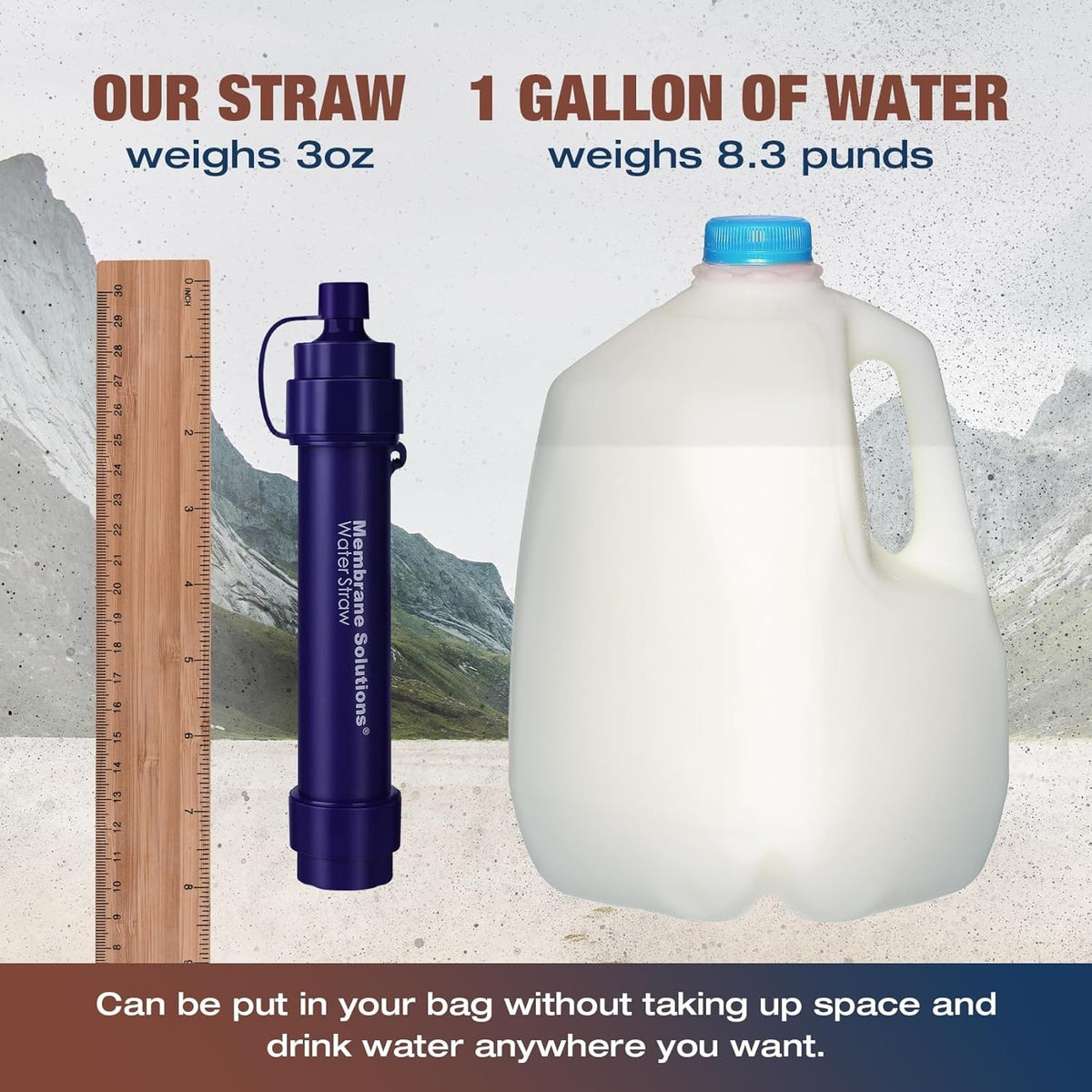 Portable Water Filter Straw for Camping Hiking Survival 5,000L Capacity