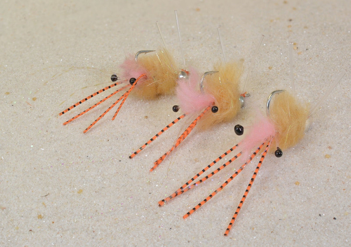 Saltwater Fishing Fly Hooks - Spawning Shrimp Pattern, Durable & Lead Eyes