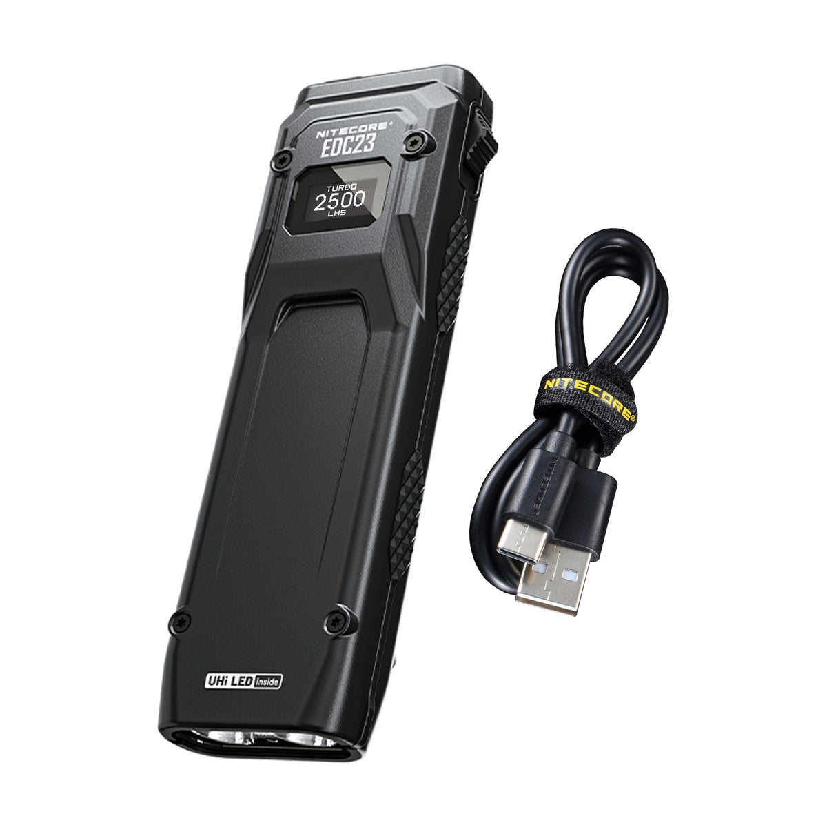 Rechargeable LED Flashlight 2500 Lumens Compact Tactical Torch