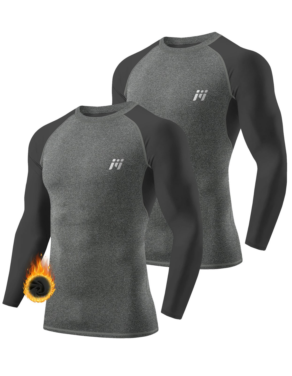 Men's Long Sleeve Compression Thermal Base Layer Top - Warm Winter Activewear