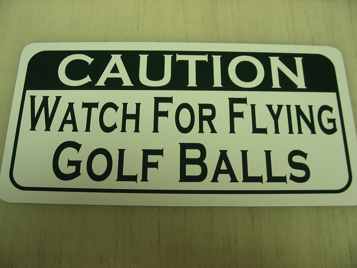 Golf Course Sign - Flying Golf Balls Warning Metal Sign for Driving Range