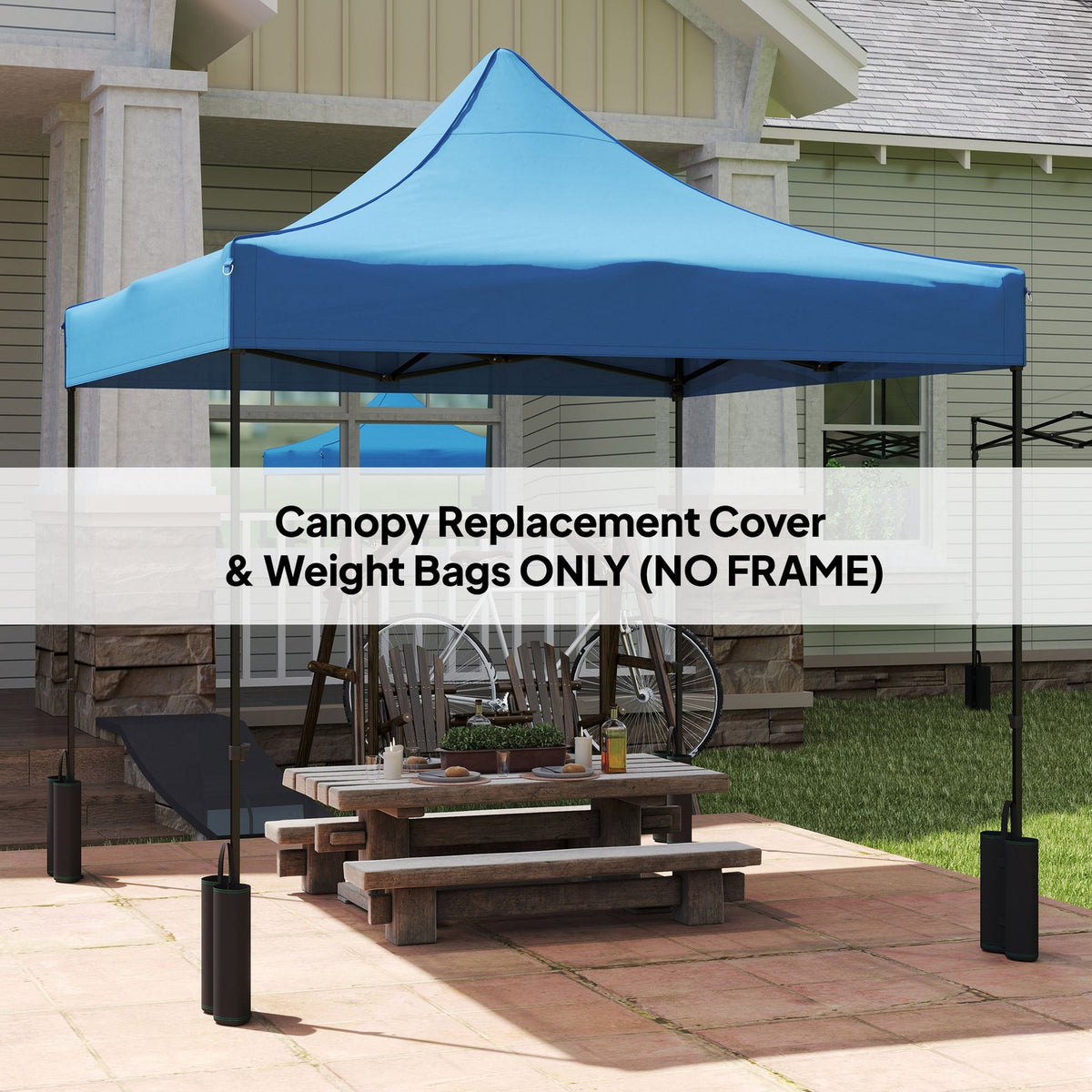 10' x 10' Pop Up Canopy Replacement Top with Weights - Blue
