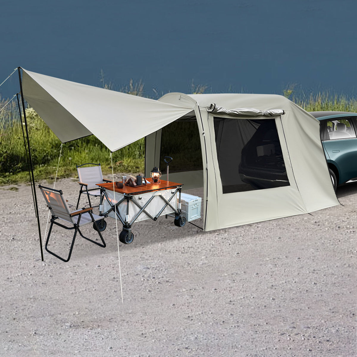 Car Awnings Outdoor Tent - Portable Car Camping Shelter with Storage Bags
