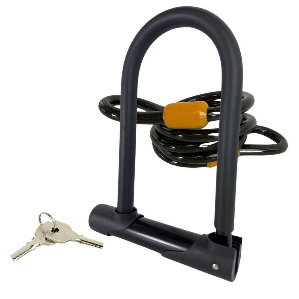 Heavy Duty Bike Lock with 4ft Cable Anti-Theft U Lock for Bicycle and E-Bike
