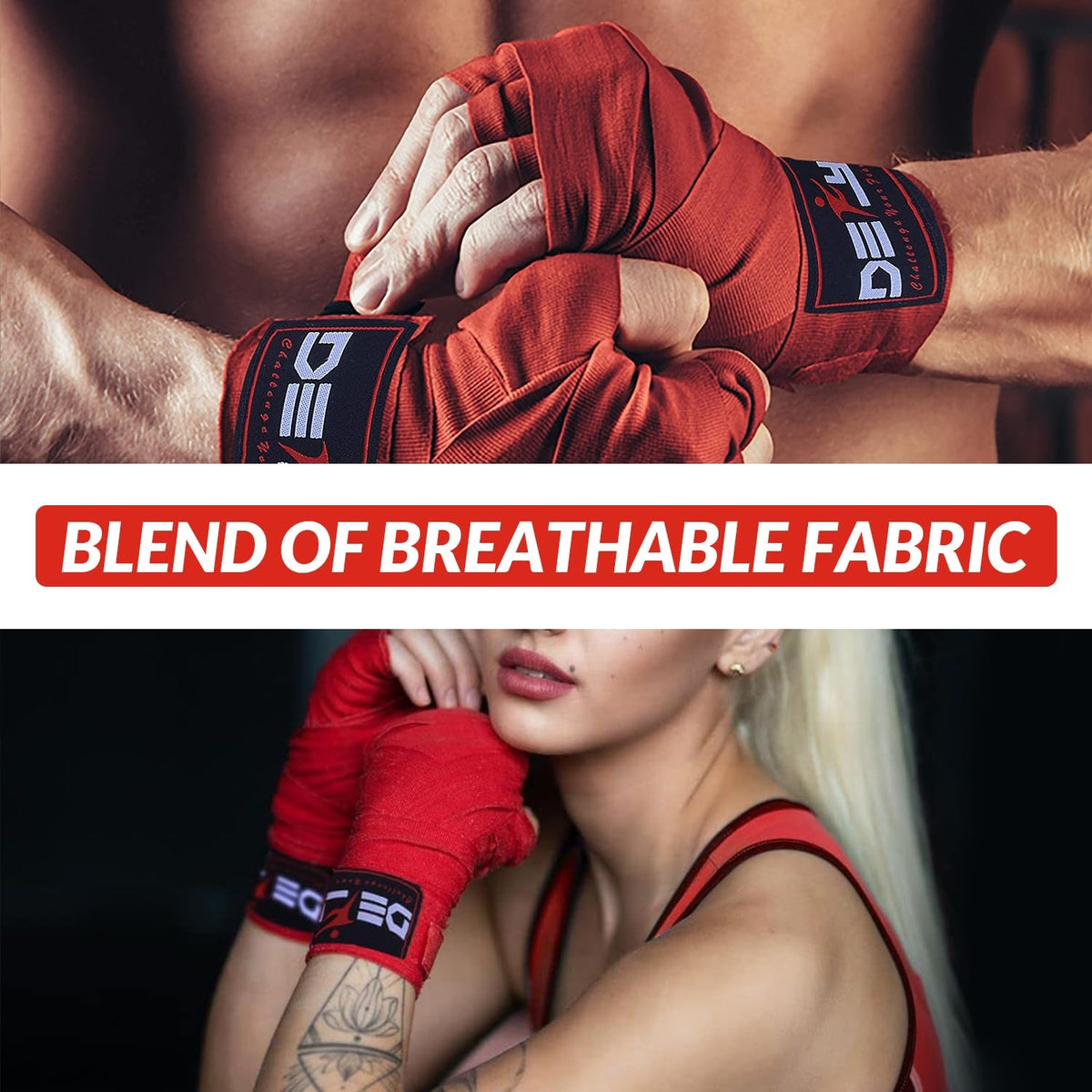 180-Inch Boxing Hand Wraps - Professional Elastic Support for Martial Arts