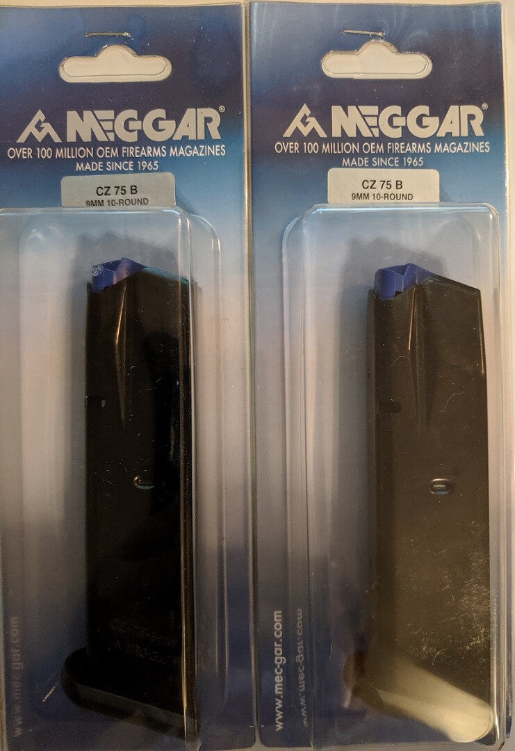 MecGar 10-Round 9mm Steel Magazine for CZ 75B, Shadow, SP-01, 85B - Pack of 2