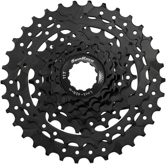 SunRace 7-Speed Bicycle Cassette 12-34T Black Lightweight Gear