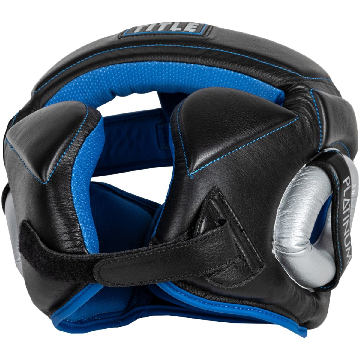 Boxing Headgear Training Equipment Black Silver Blue Adjustable Size