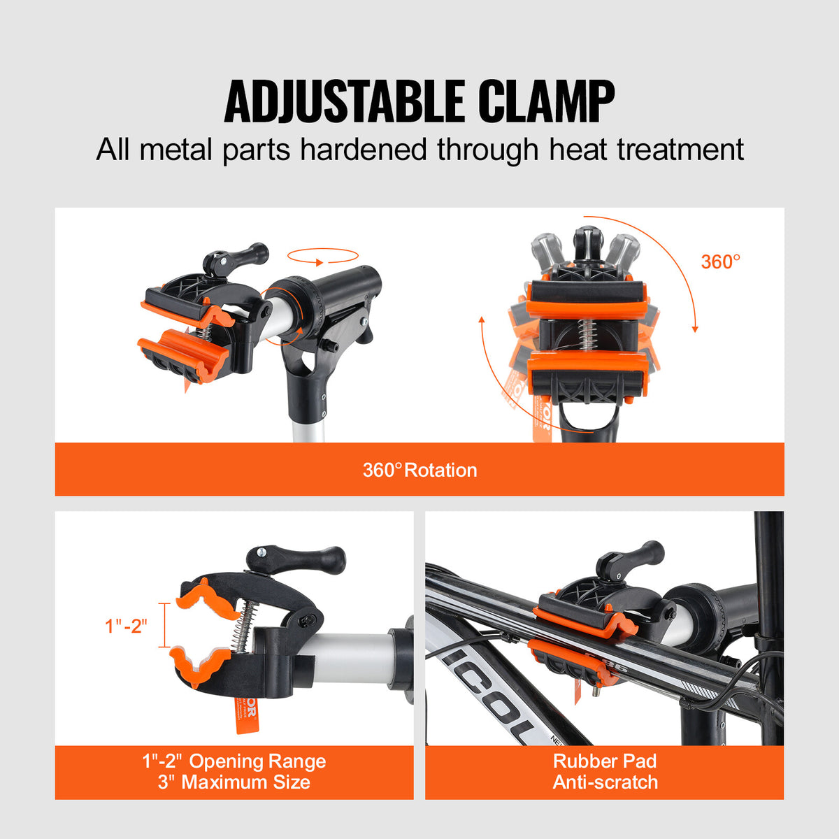 Bike Repair Stand Heavy-Duty Aluminum Folding Bicycle Work Stand with Adjustable Height and 66LBS Capacity