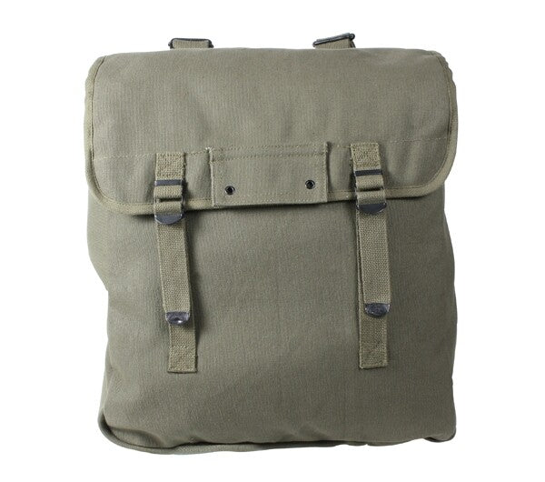 Olive Drab Canvas Jumbo Musette Bag with Adjustable Straps