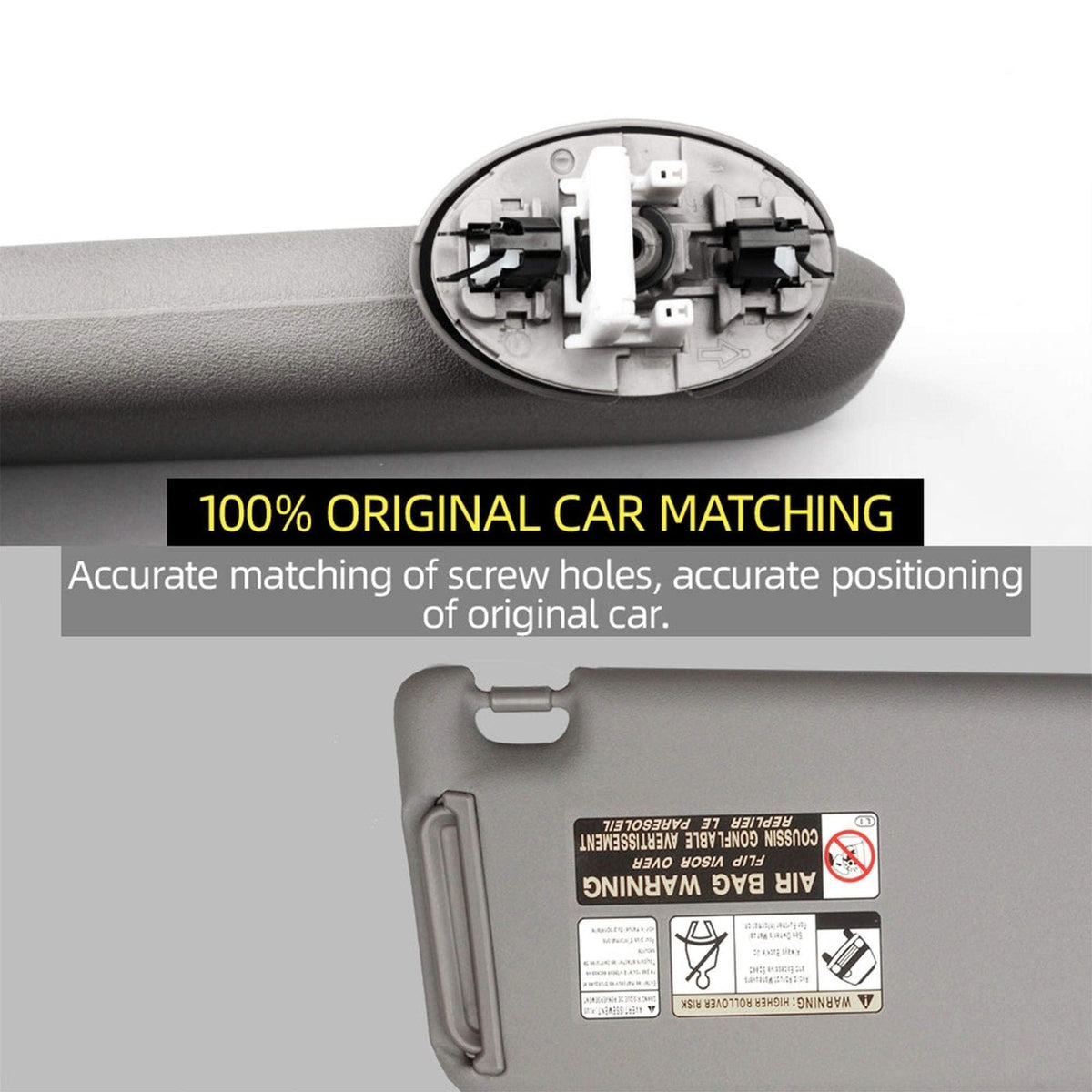Driver Side Sun Visor with Vanity Light for Toyota RAV4 Gray