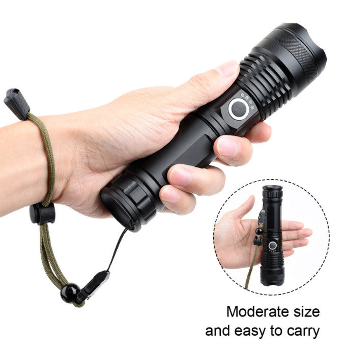 High Power 350,000LM LED Tactical Flashlight Rechargeable Zoom Torch