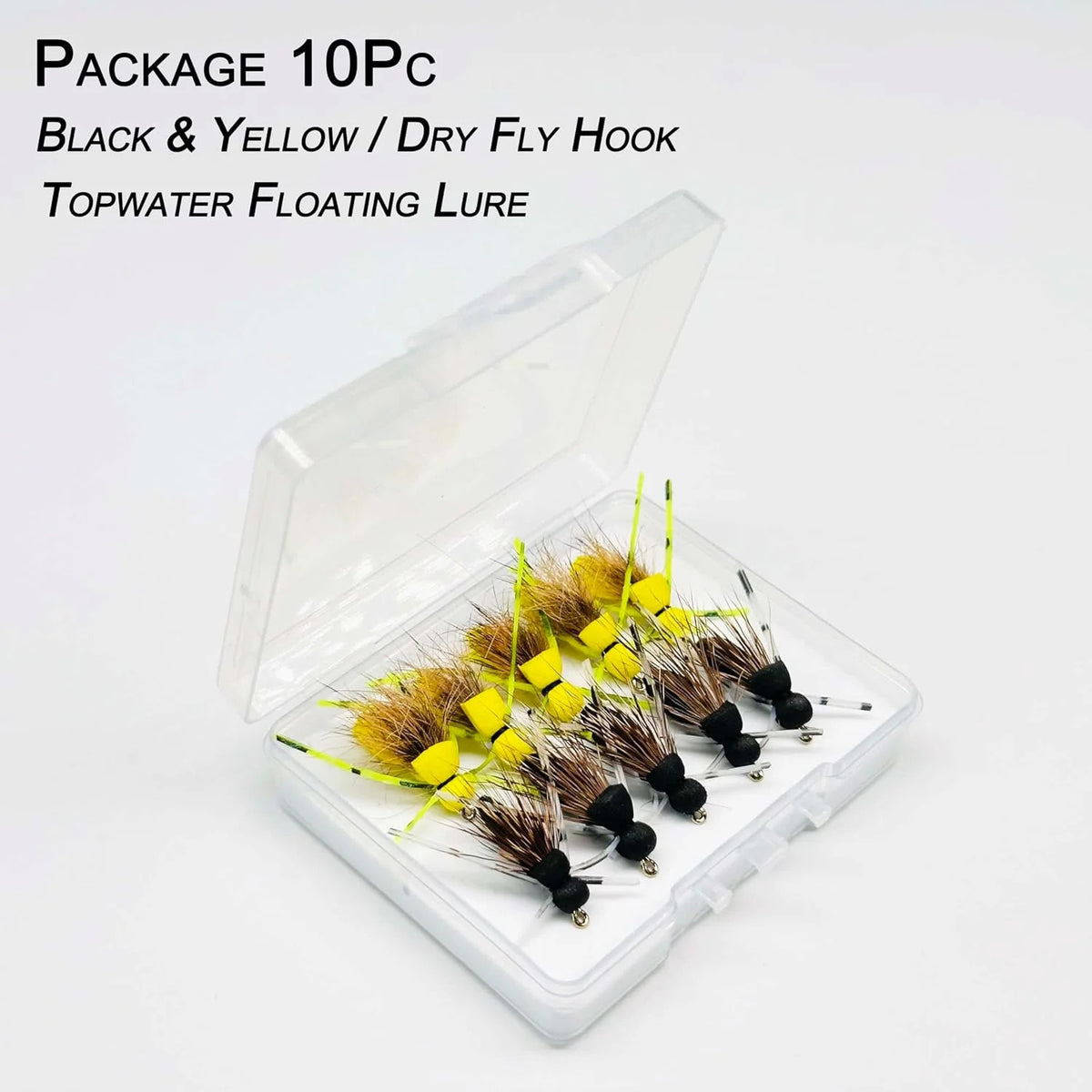 10 Pcs Fly Fishing Lures Dry Flies Mayfly Foam Body Topwater Baits for Trout Bass Salmon
