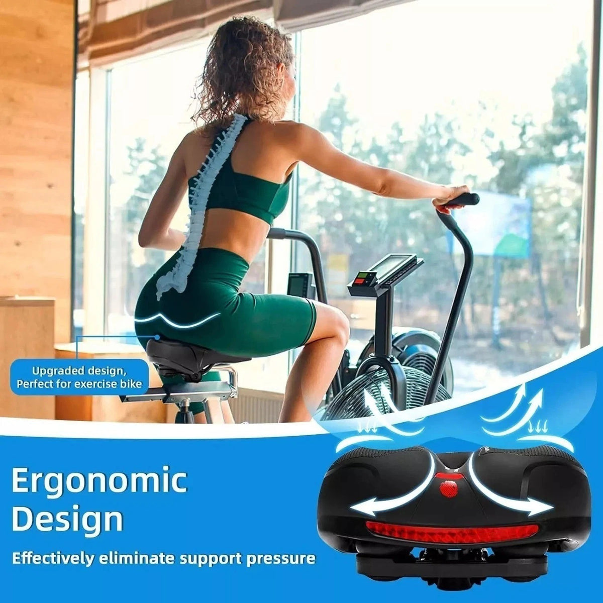 Extra Wide Gel Bicycle Saddle Seat Cushion for Comfort & Shock Absorption