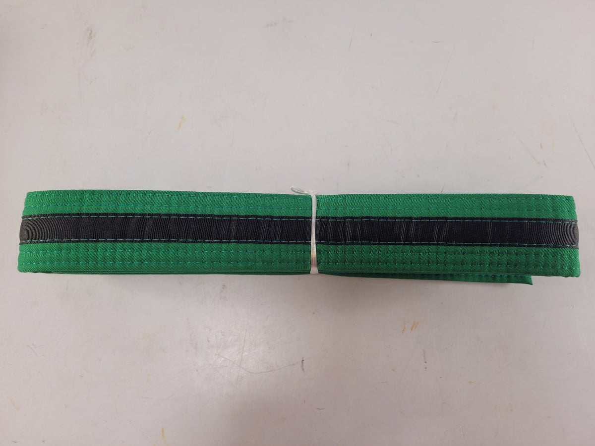 Martial Arts Double Wrap Green Belt with Black Stripe Size 3