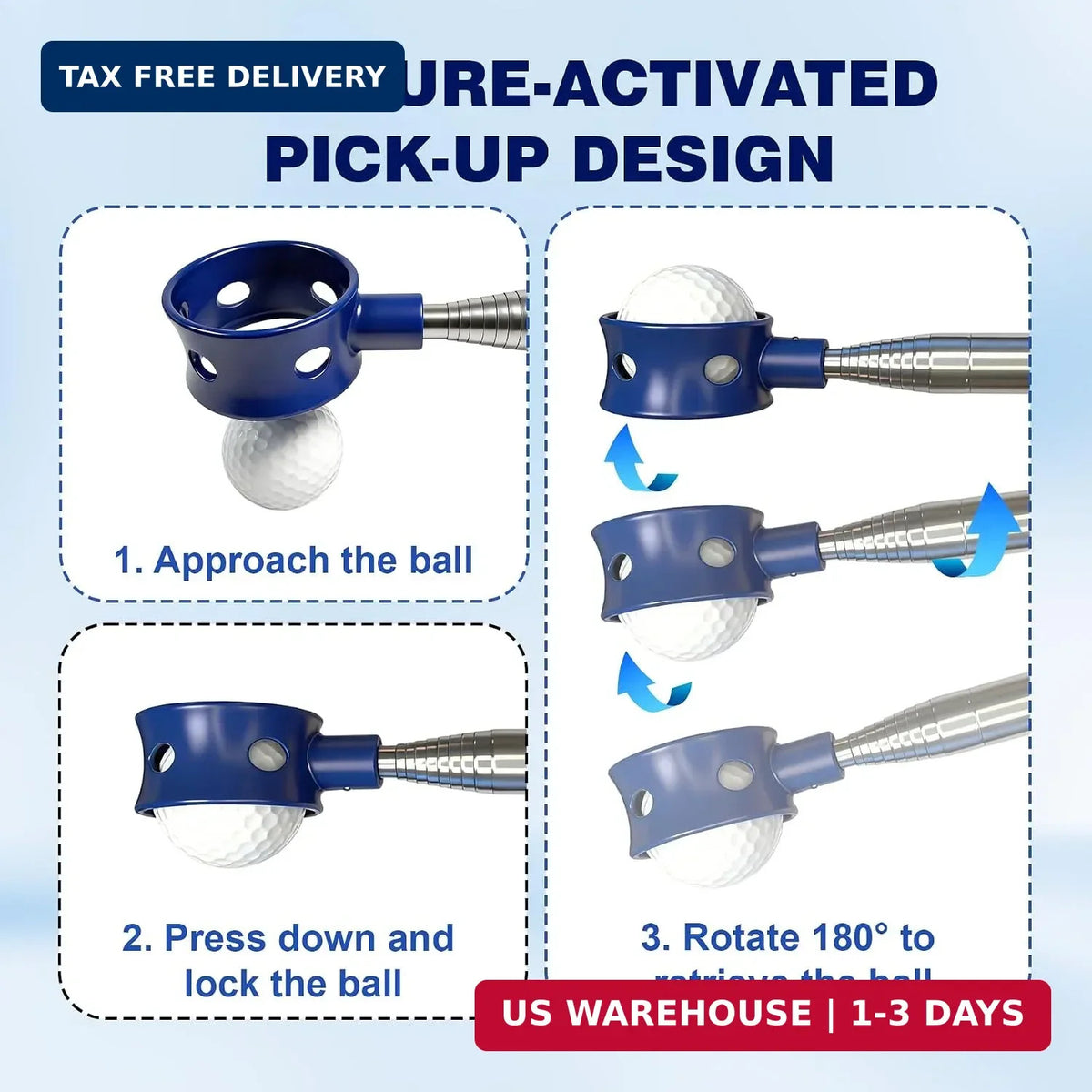 Telescopic Golf Ball Retriever 9-20Ft Water Pond Grabber Tool