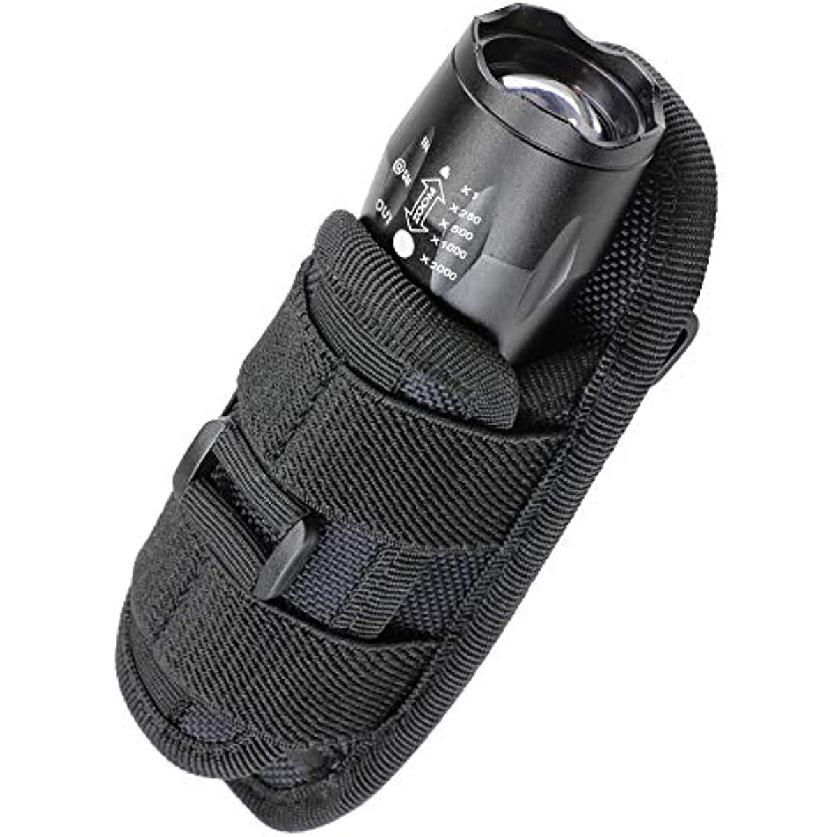 LED Flashlight Holster Belt Case with 360° Rotation for Outdoor Use