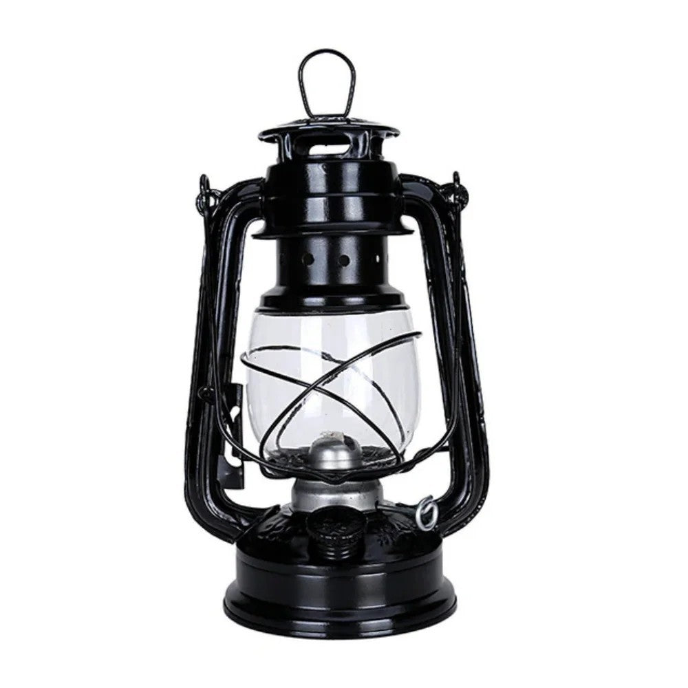 Vintage Camping Lantern Oil Lamp - Portable Outdoor Bronze Light 19cm