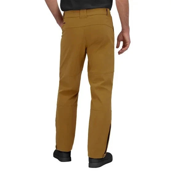 Men's Water Resistant Snow Pants - Active Stretch Shell, Tan, Size M
