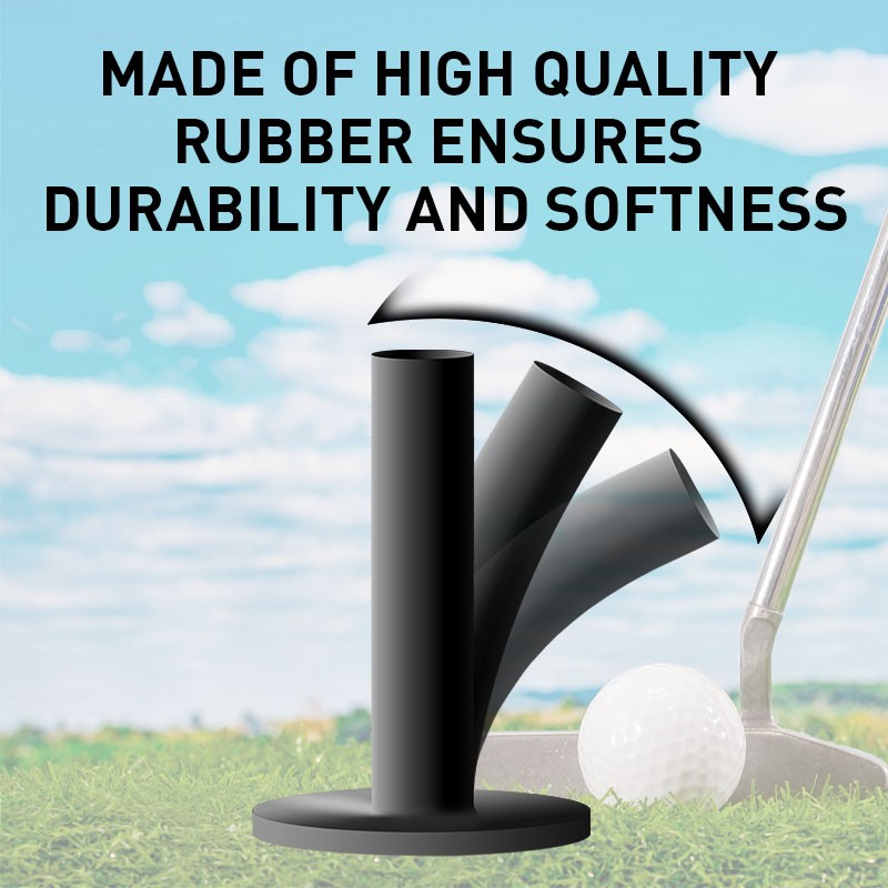 Golf Rubber Tees 5 Pcs Mixed Sizes for Driving Range & Practice Mat