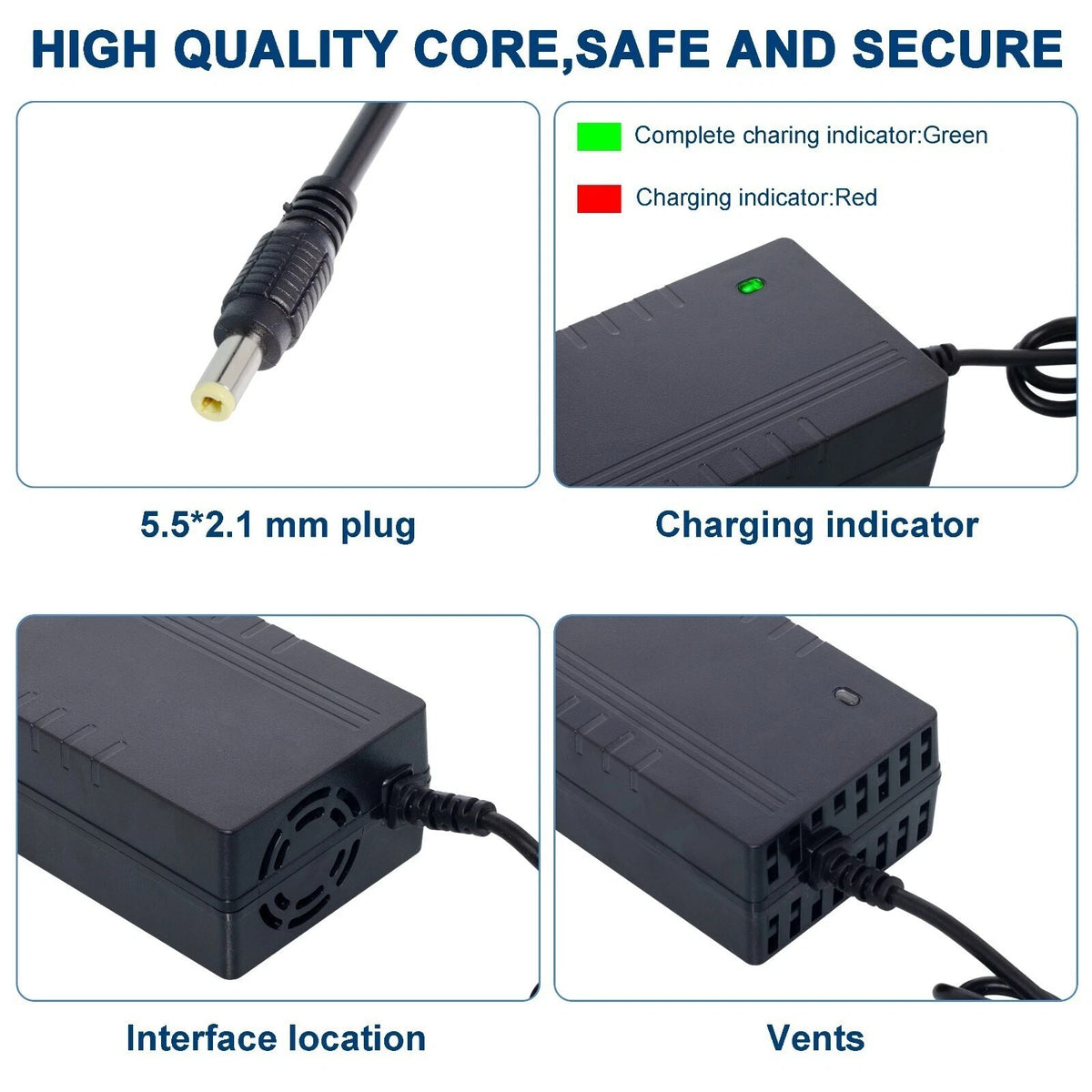 42V 2A Electric Bicycle Charger UL Certified for Lithium Battery