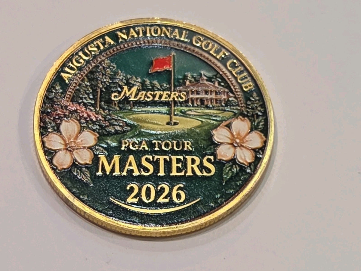2026 Masters Jumbo Coin & Ball Marker 40mm with Case - Multicolor