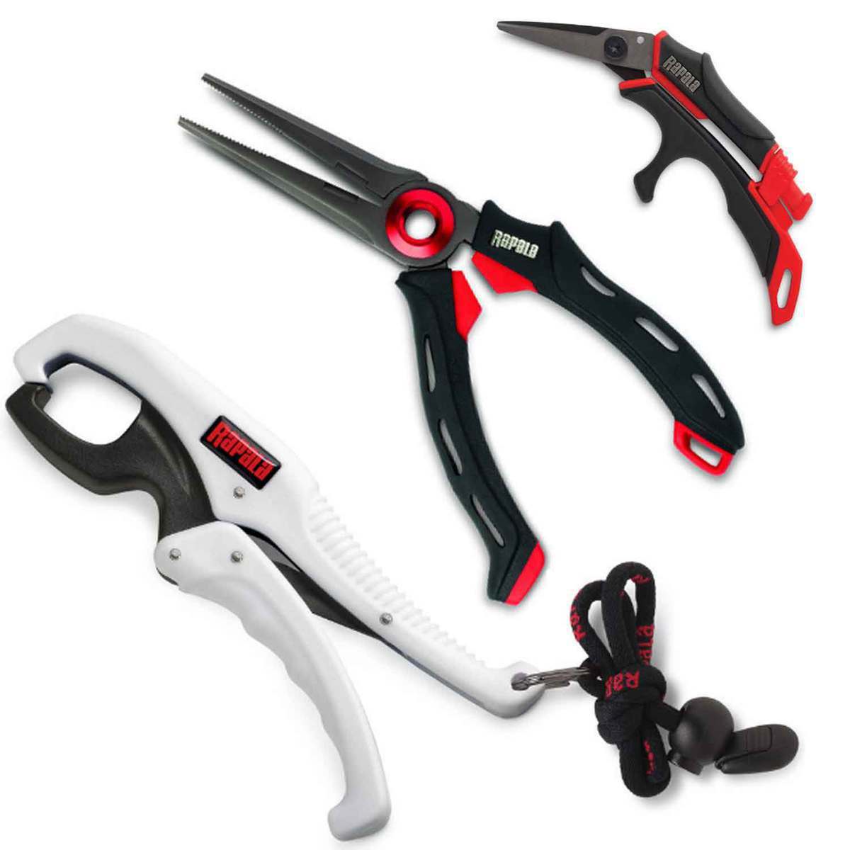 Fishing Pliers, Line Cutters & Fish Gripper Combo Set - Stainless Steel