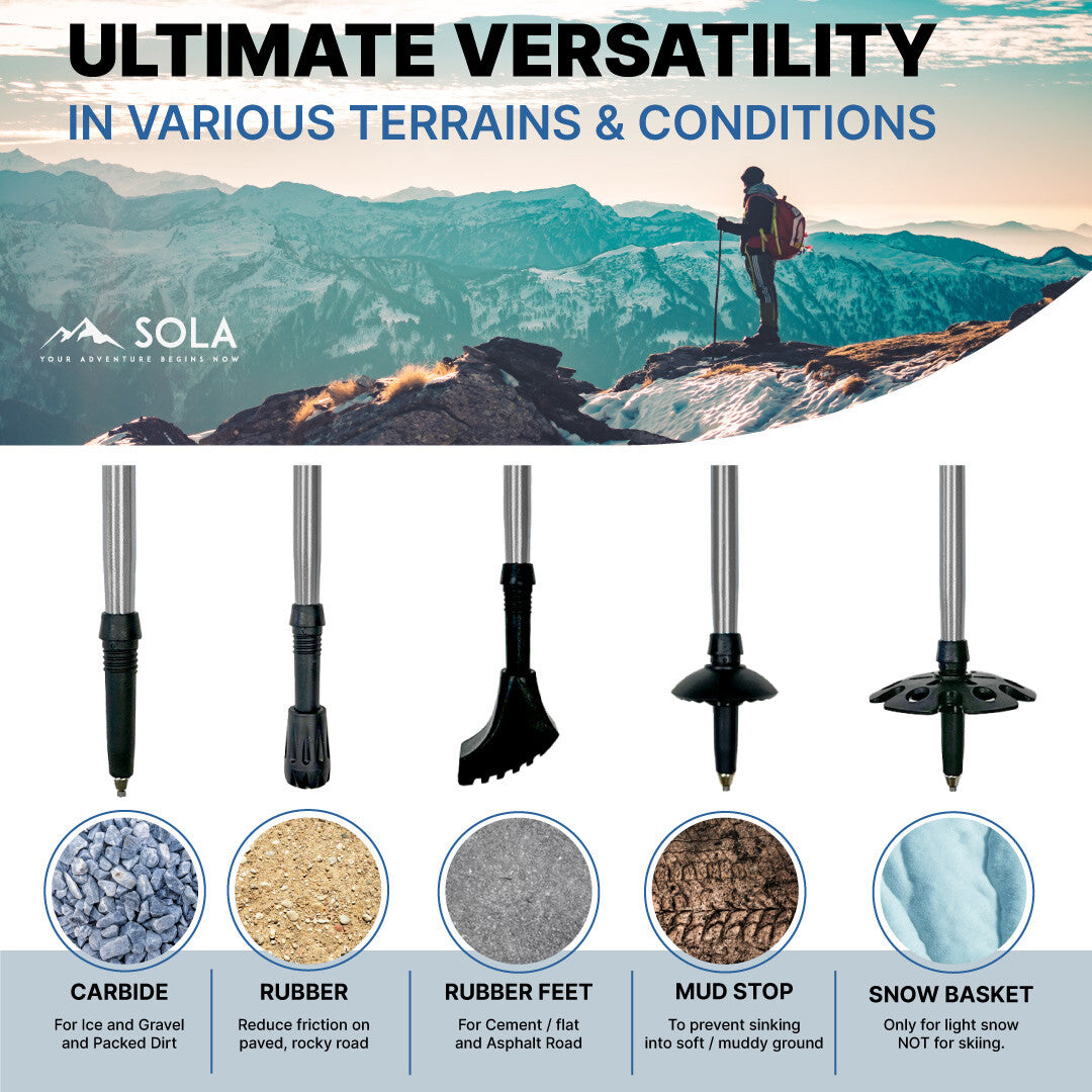 Lightweight Collapsible Hiking Poles - Foldable Trekking Sticks for Outdoor Adventure