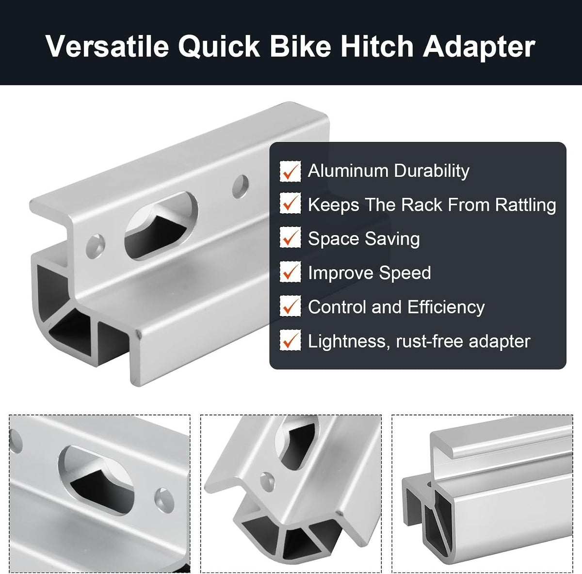 Durable Aluminum Kuat Hitch Adapter 1.25 to 2 Inch for Effortless