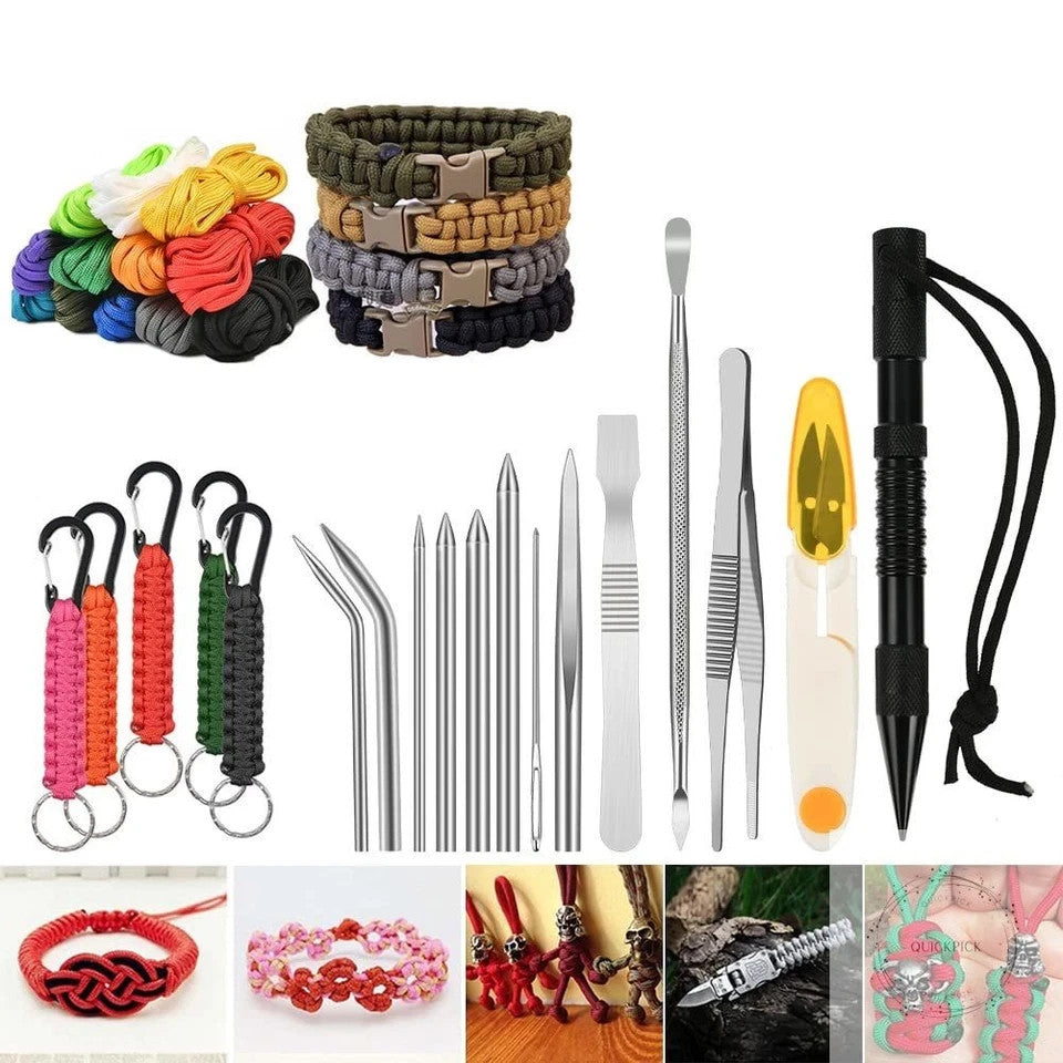 14-Piece Paracord Knotting and Weaving Tool Set Stainless Steel Needles