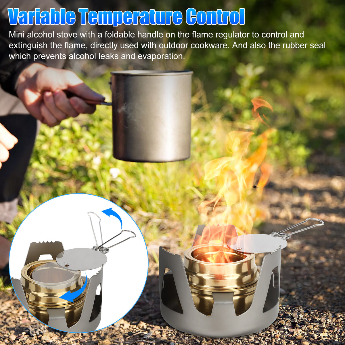 Portable Alcohol Camping Stove Burner for Backpacking Hiking Cooking