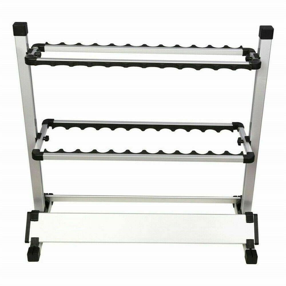 Portable Aluminum Fishing Rod Holder Rack Stand for 24 Poles