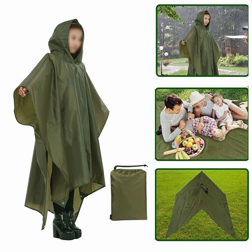 Waterproof Military Poncho for Camping and Hiking, US Army Style