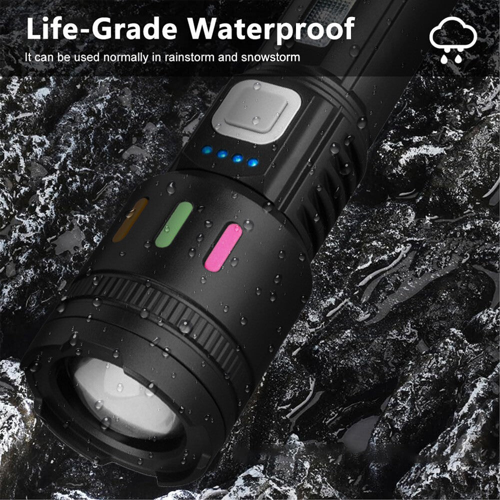 Super Bright Rechargeable LED Tactical Flashlight 99000000LM with Zoom & Multiple Modes