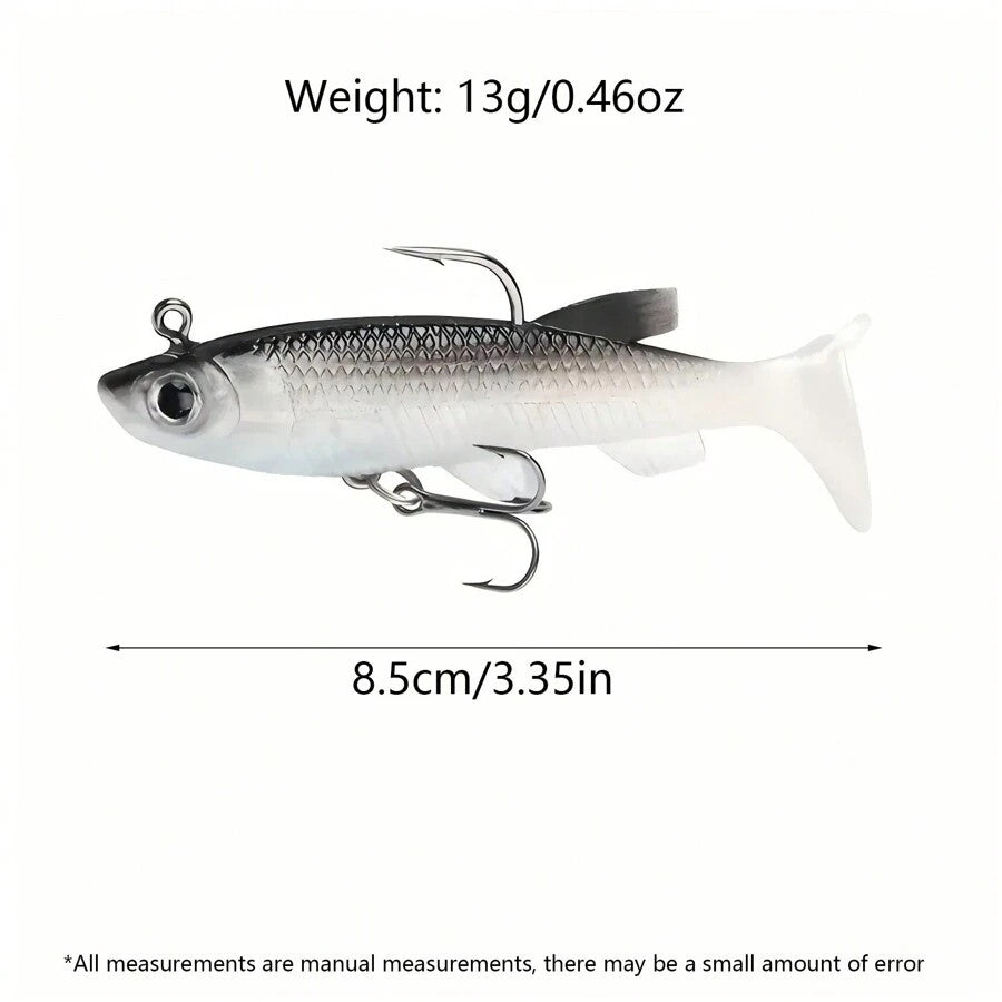 Pre-Rigged Soft Plastic Swimbaits for Freshwater & Saltwater Fishing - Multiple Sizes