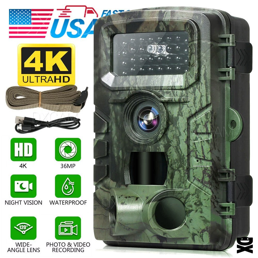 4K 36MP Trail Camera with Night Vision Waterproof Motion Detection