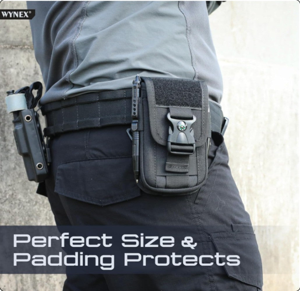 Tactical Molle Phone Pouch Cellphone Holder with Compartments & Adjustable Strap