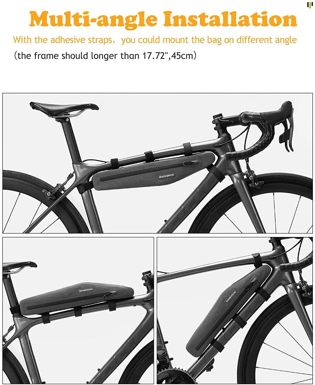 Waterproof Bicycle Frame Bag Triangle Bike Storage Bag 1.5L Capacity