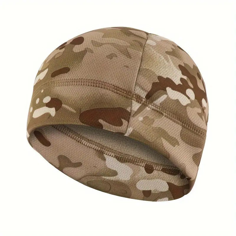 Camo Fleece Beanie Winter Hat Windproof Snow Skully Unisex