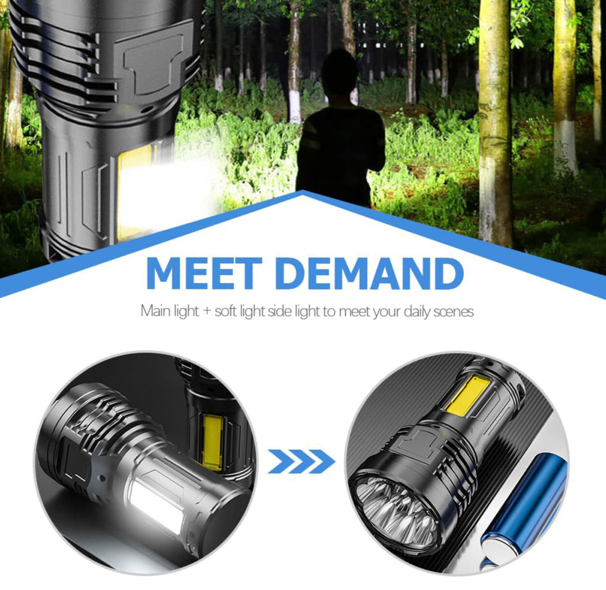 12000000LM LED Flashlight Tactical Rechargeable Handheld Torch USB