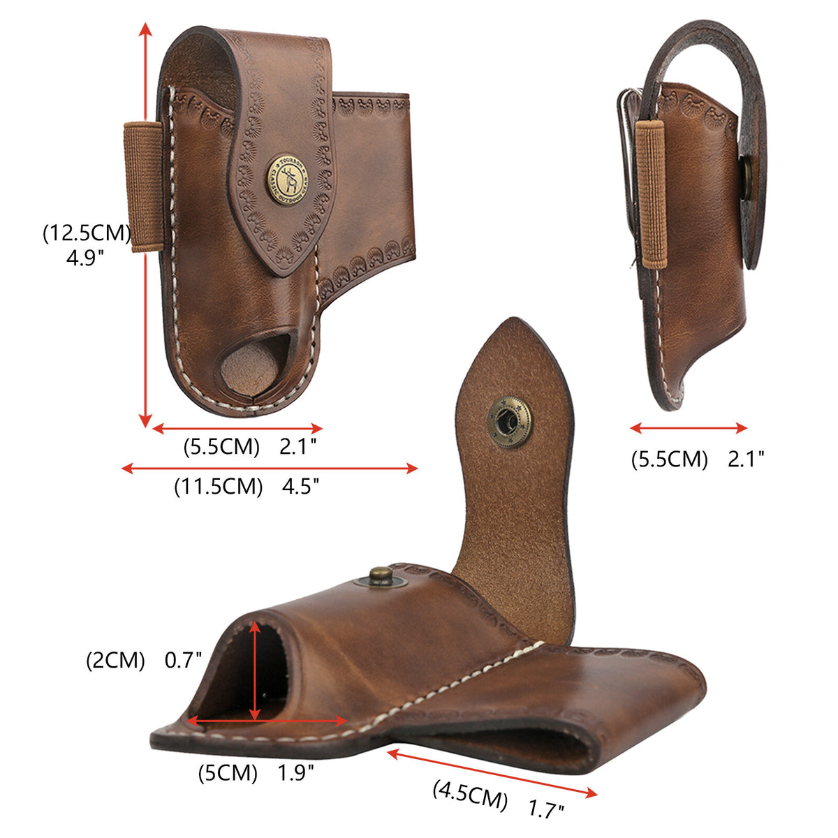 Leather EDC Organizer Sheath for Multitools, Flashlights & Pens