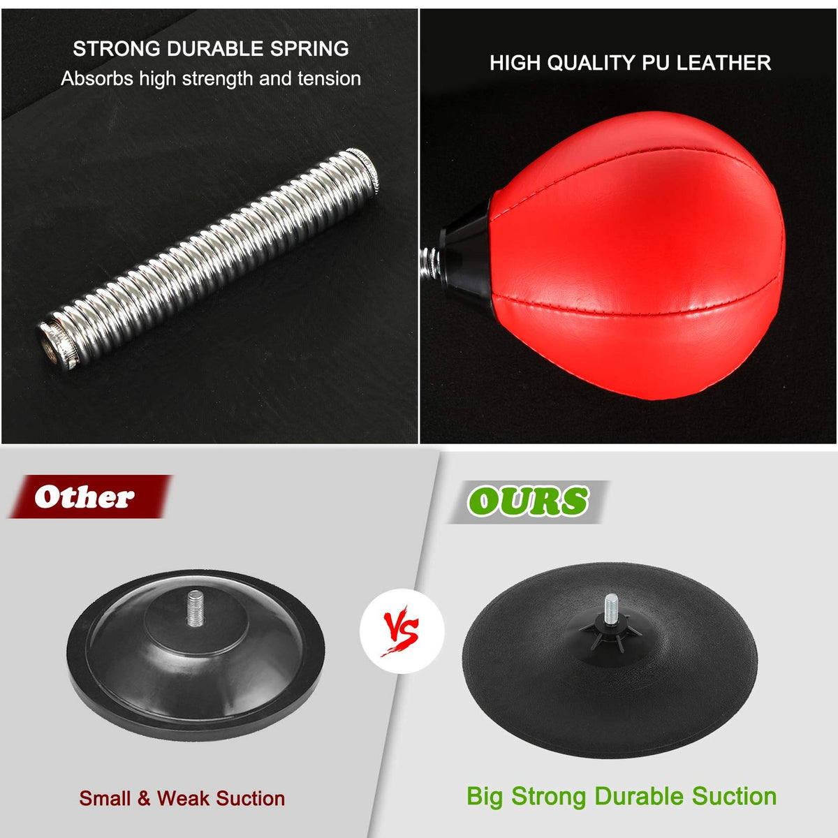 Stress Buster Desktop Punching Bag Stand with 2 Extra Balls - Red Reflex Boxing
