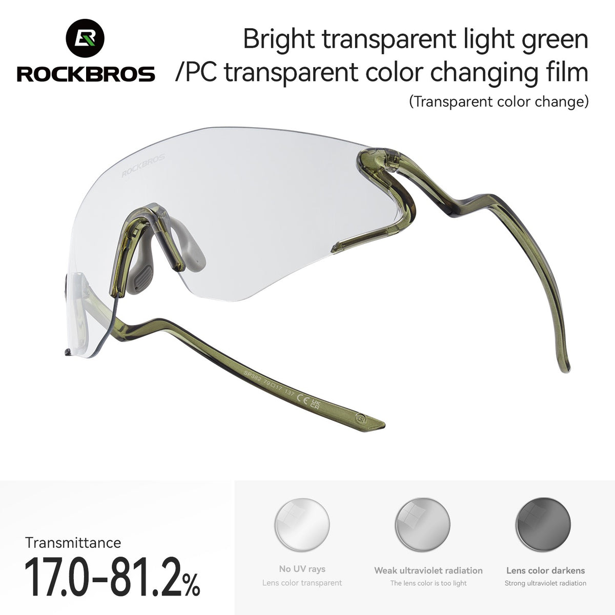 Photochromic Cycling Glasses UV400 Sports Sunglasses Unisex Lightweight