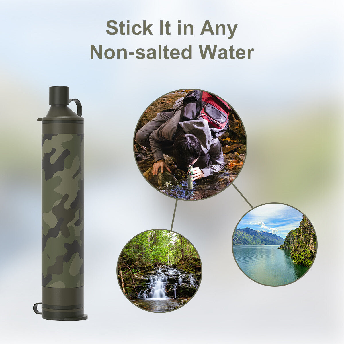 Personal Water Filter Straw for Camping Hiking Emergency Survival Purifier