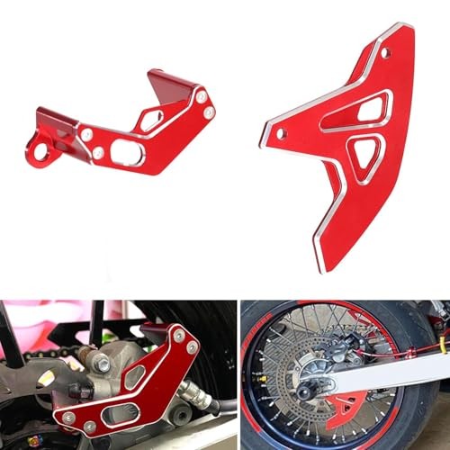 Motorcycle Rear Brake Disc Guard & Caliper Cover for DRZ400SM RMZ250 RMZ450 - Red