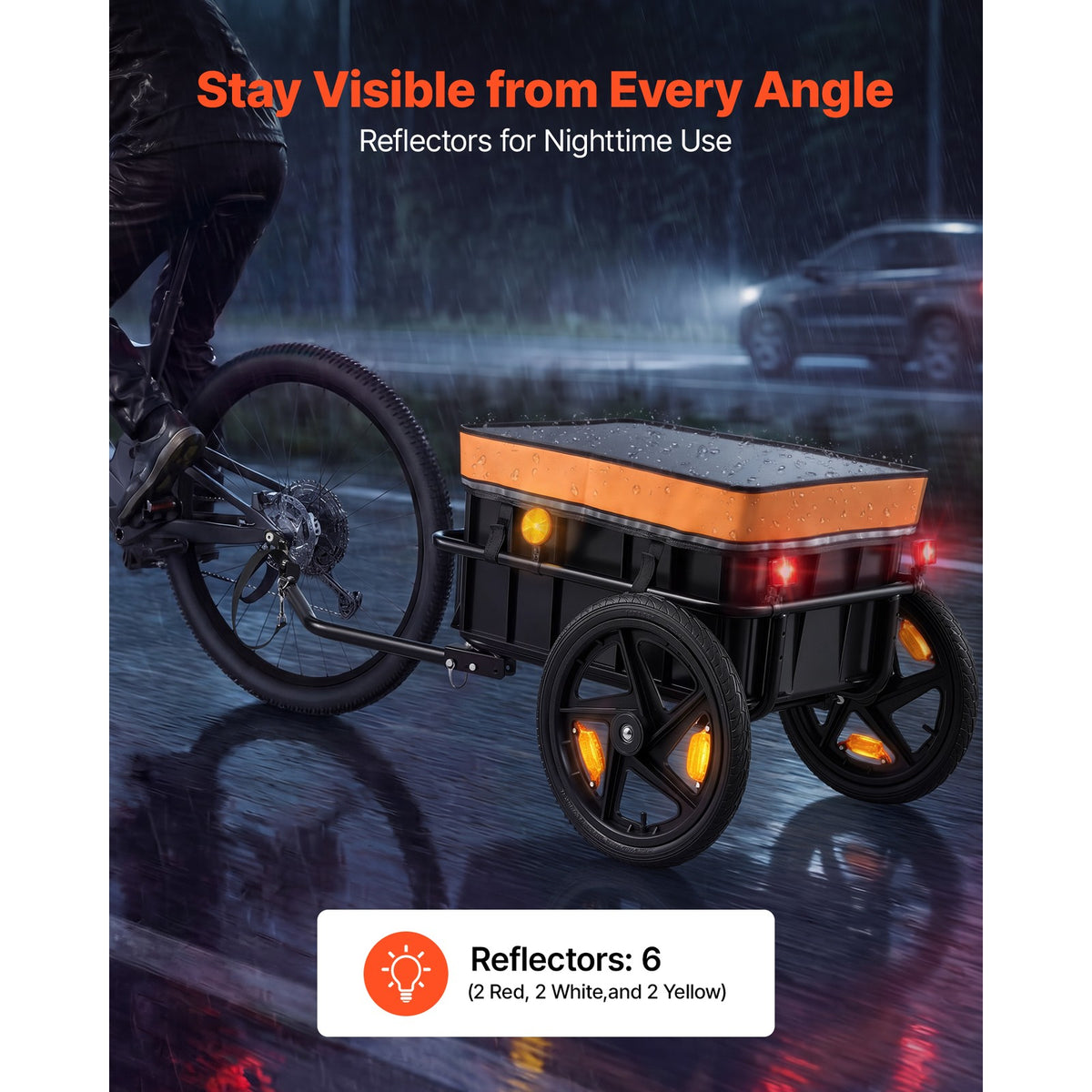 Foldable Bicycle Cargo Trailer 100lbs Capacity for 22-28 Inch Bikes