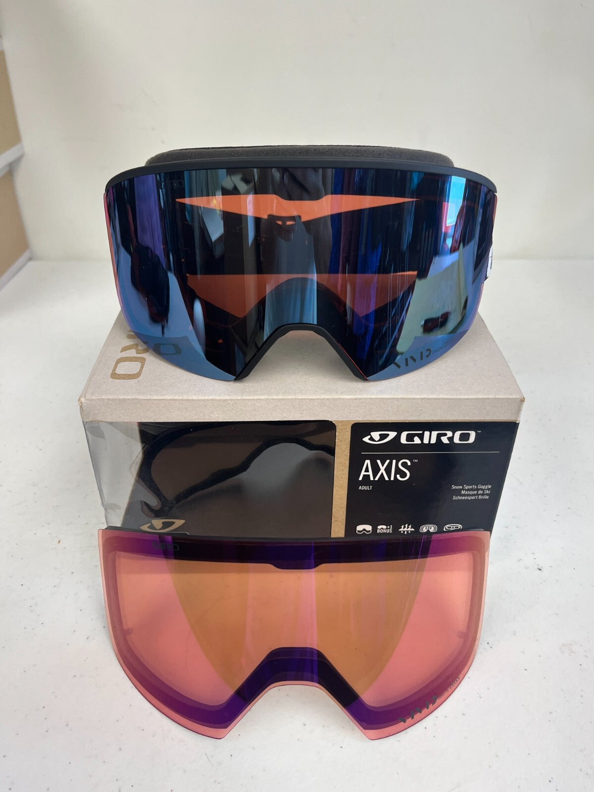 Giro Axis Ski Snow Goggles Midnight Mono Lens Bonus OTG 22/23