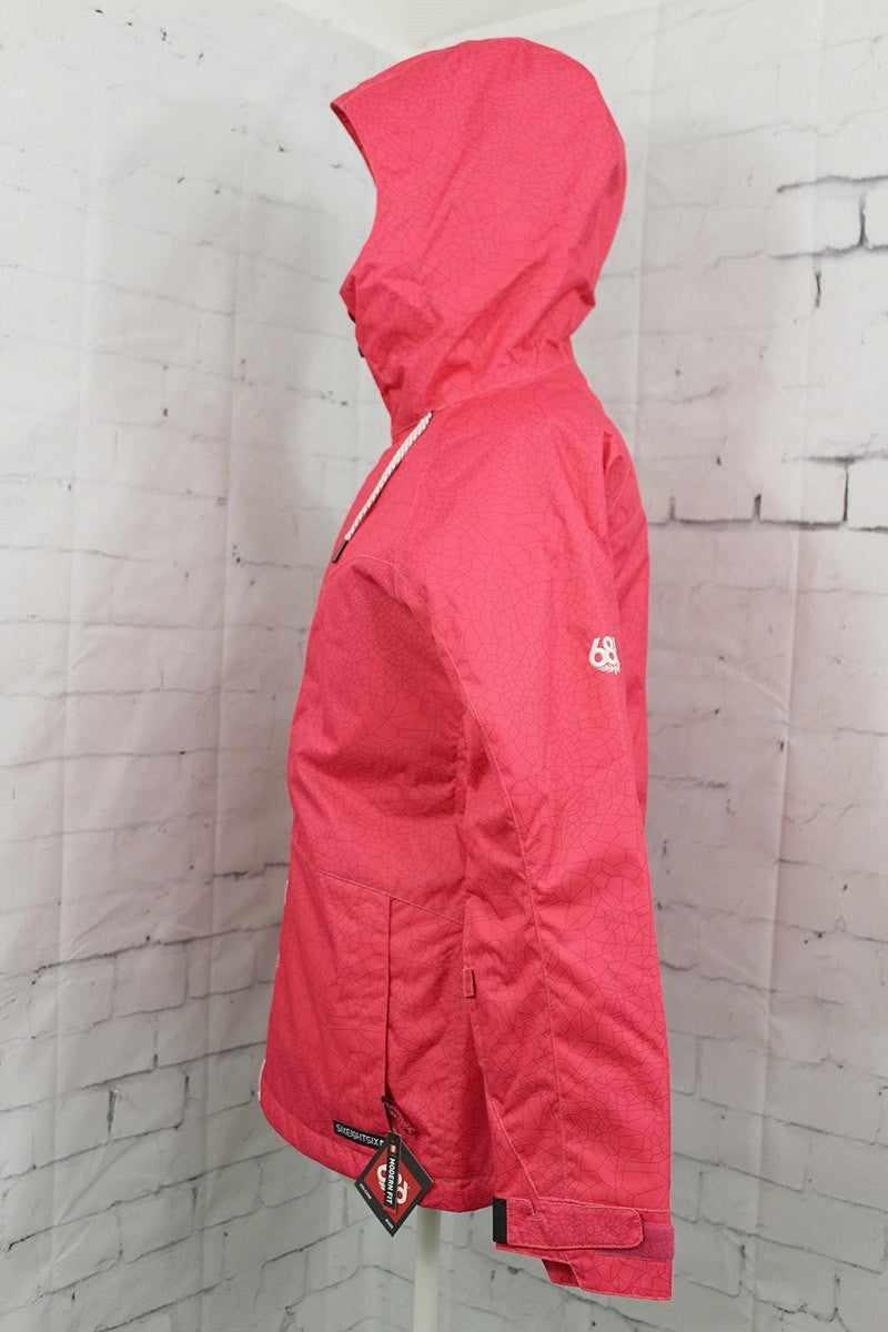 Women's Insulated Snowboard Jacket with Adjustable Features - Small Azalea Netting