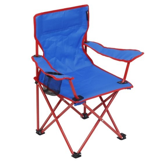 Kids Camping Chair with Cupholder - Blue, Portable Folding Outdoor Seat