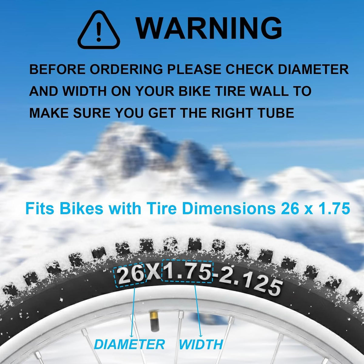 2 Pack 26-inch Bike Inner Tubes 1.75-2.125 with Schrader Valve - Durable & Puncture-Resistant